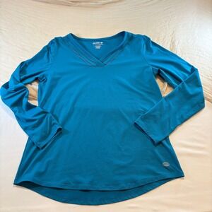 Reel Legends Womens ELITE COMFORT Long Sleeve Teal Performance Top Sz L